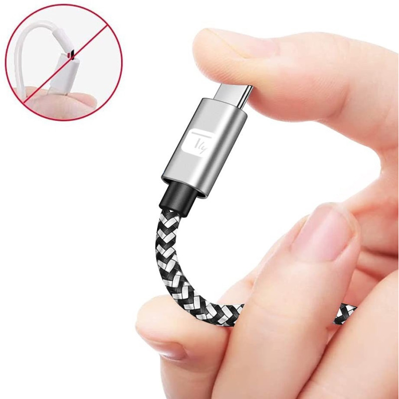 Kabel USB 2.0 USB-C na USB-C kątowy 1m M/M 3A - obrazek 3