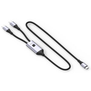 Kabel do ładowania USB-C na 2x USB-C 100W 1,5m PD QC PPS
