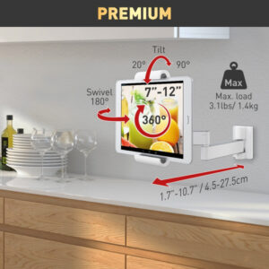 Uchwyt do tabletu 7-12" obrotowy ścienny podszafkowy