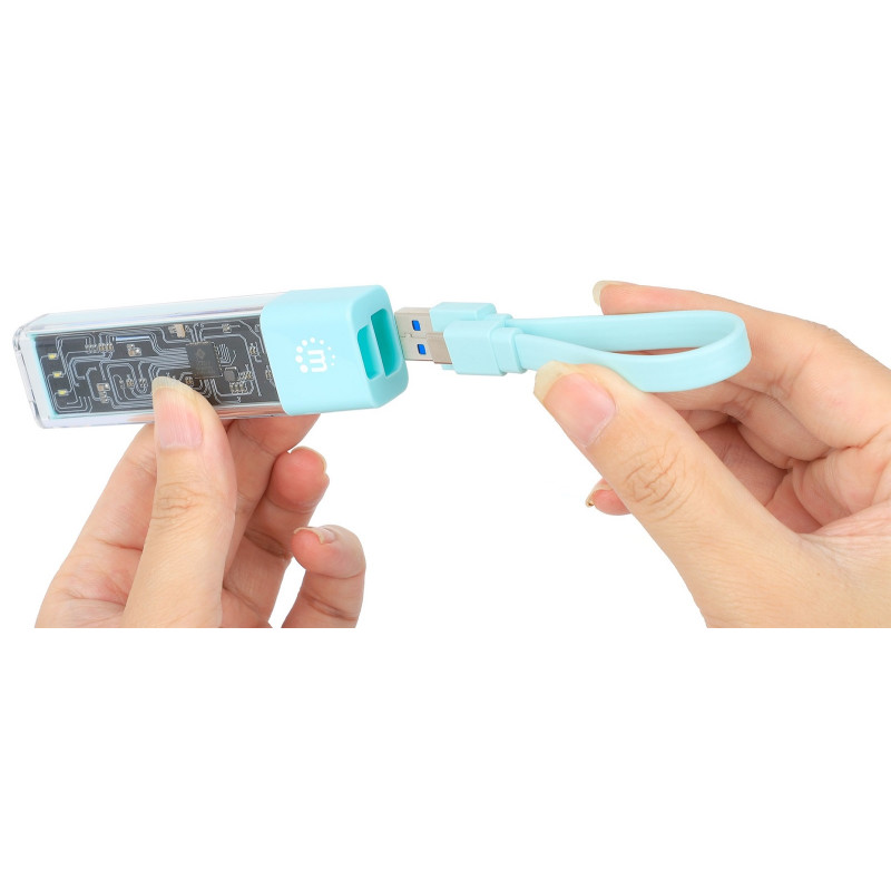 Hub USB 3.2 Gen1 Typ-C/A 4x USB-A 3.0 pasywny przezroczysty - obrazek 3