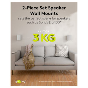 Uchwyt ścienny do głośników Modern Era 1 Flex, biały