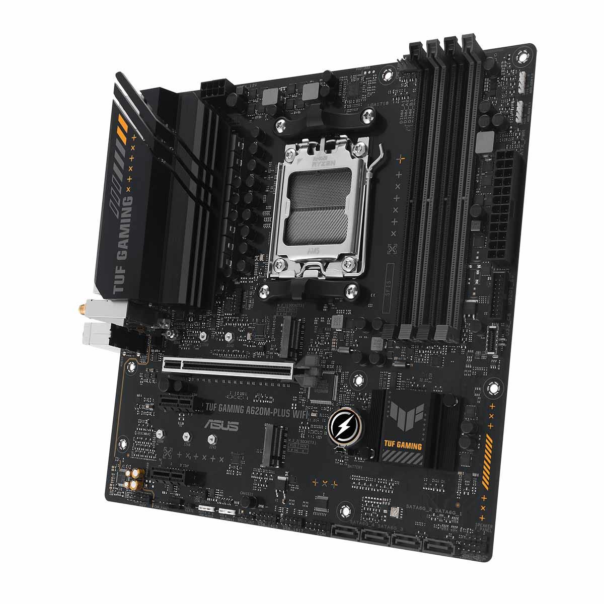 Płyta Asus TUF GAMING A620M-PLUS WIFI /AMD A620/DDR5/SATA3/M.2/USB3.0/WiFi/BT/PCIe4.0/AM5/mATX - obrazek 3