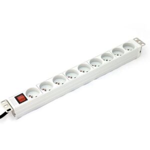 Listwa zasilająca DIGITUS 19'' 9 gniazd 2P+Z, kabel dł. 2m +wtyk C14, wyłącznik