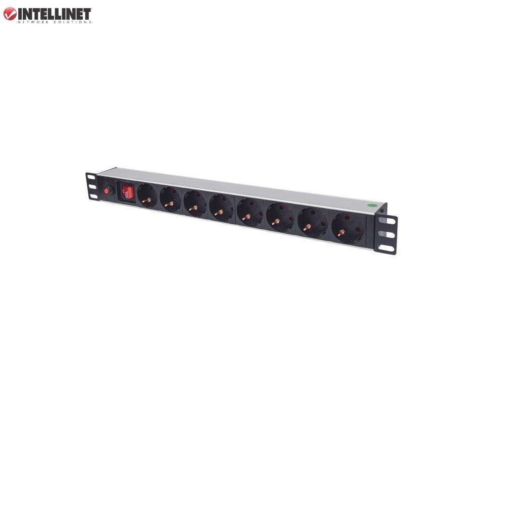Listwa zasilająca Intellinet Rackowa 19" 1U, 8 gniazd Schuko, 3m - obrazek 2