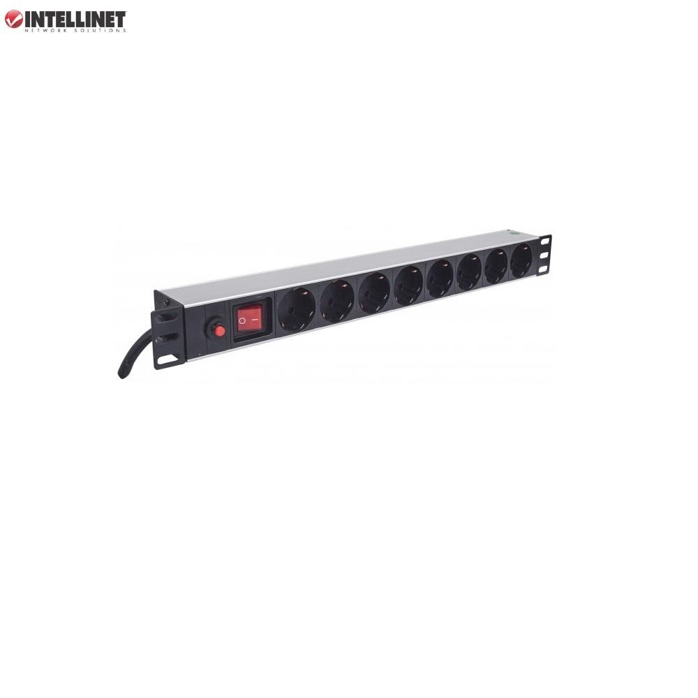 Listwa zasilająca Intellinet Rackowa 19" 1U, 8 gniazd Schuko, 3m - obrazek 3