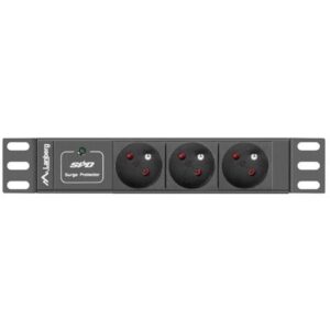 Listwa zasilająca Lanberg do szaf 10" 1U 10A PDU 3x PL 2m czarna