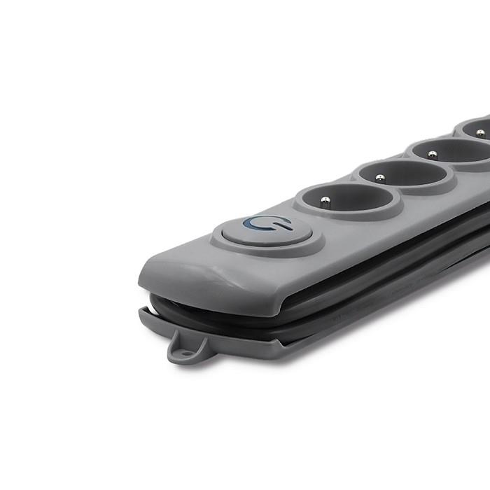 Listwa zasilająca antyprzepięciowa Qoltec Quick Switch | 6 gniazd | 1,8m | szara - obrazek 4