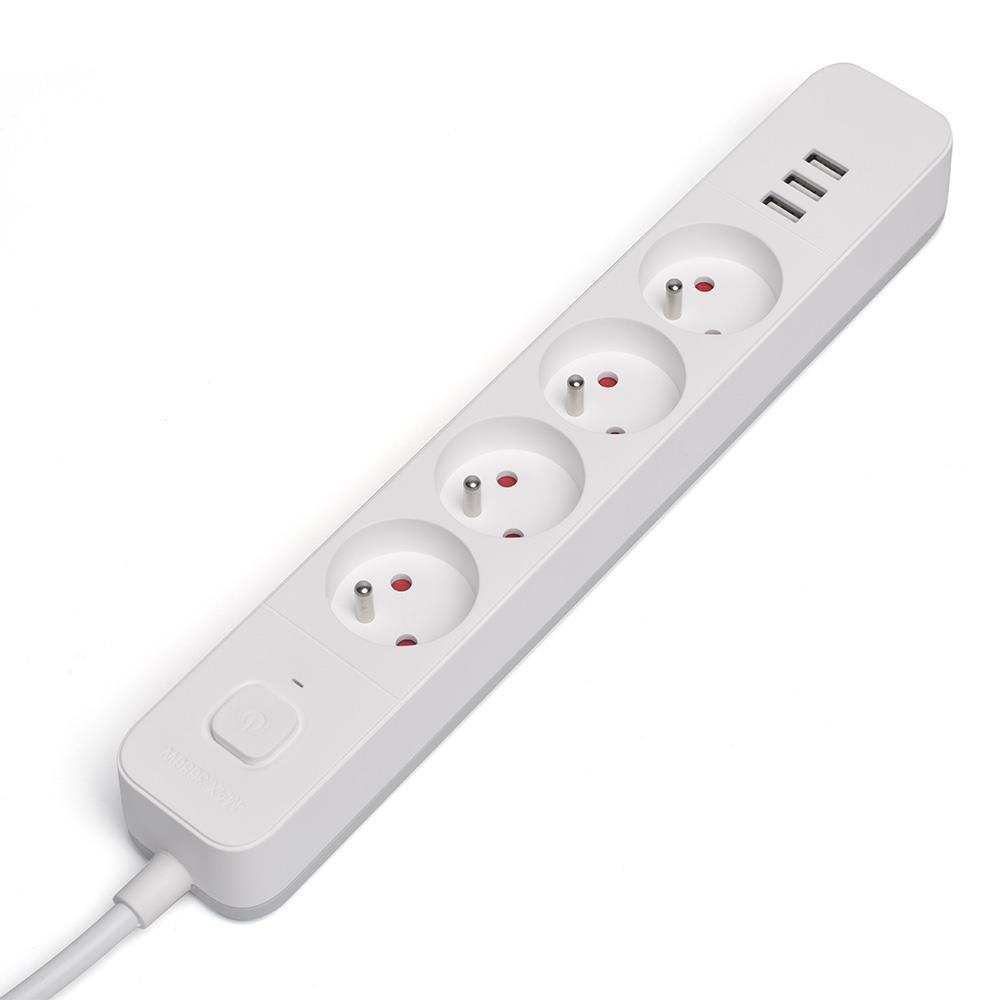 Listwa zasilająca przeciwprzepięciowa SAVIO LZ-12 4 gniazda i 3 gniazda USB-A, 1,5m - obrazek 3