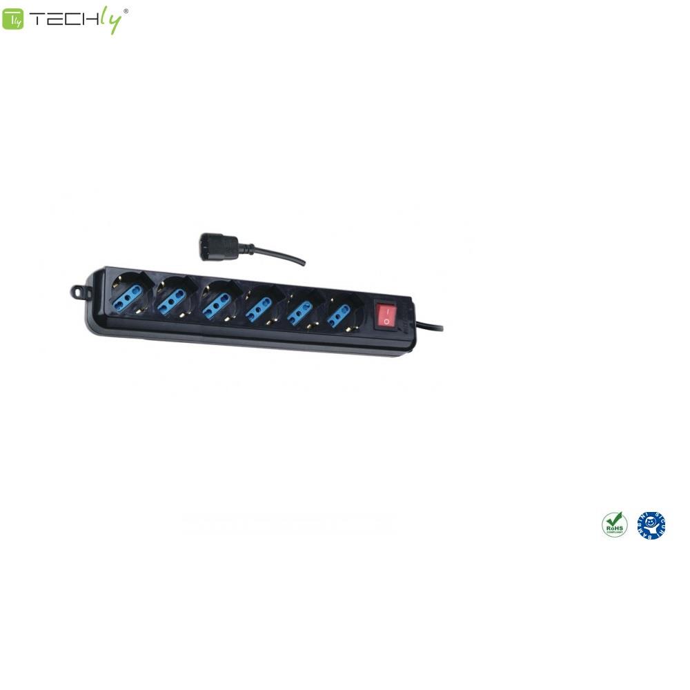 Listwa zasilająca do UPS Techly 6 gniazd 1,5m czarna - obrazek 3