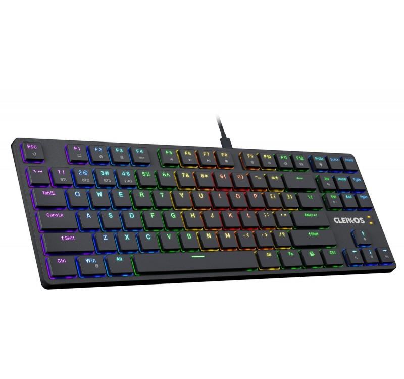 Klawiatura bezprzewodowa Defender CLEIKOS GK-135 mechaniczna bluetooth + 2.4 GHz + kabel Gaming RGB outemu - obrazek 3