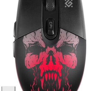 Mysz bezprzewodowa Defender BETA GM-707L optyczna 1600dpi czarna LED AKUMULATOR 6 przycisków Gaming bezklikowa silent