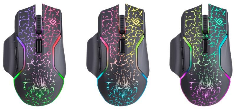 Mysz bezprzewodowa Defender ONESHOT GM-067 optyczna 3200dpi czarna RGB AKUMULATOR 7 przycisków Gaming - obrazek 4