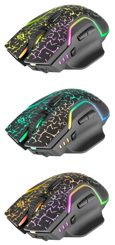 Mysz bezprzewodowa Defender ONESHOT GM-067 optyczna 3200dpi czarna RGB AKUMULATOR 7 przycisków Gaming - obrazek 7