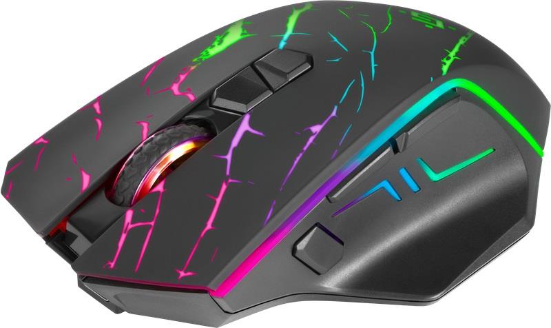 Mysz bezprzewodowa Defender URAN GM-503 optyczna 3200dpi czarna RGB AKUMULATOR 8 przycisków Gaming - obrazek 3