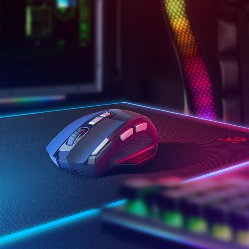 Mysz bezprzewodowa Defender KNIGHT GM-885 optyczna 3200dpi czarna RGB AKUMULATOR 7 przycisków Gaming bezklikowa silent - obrazek 4