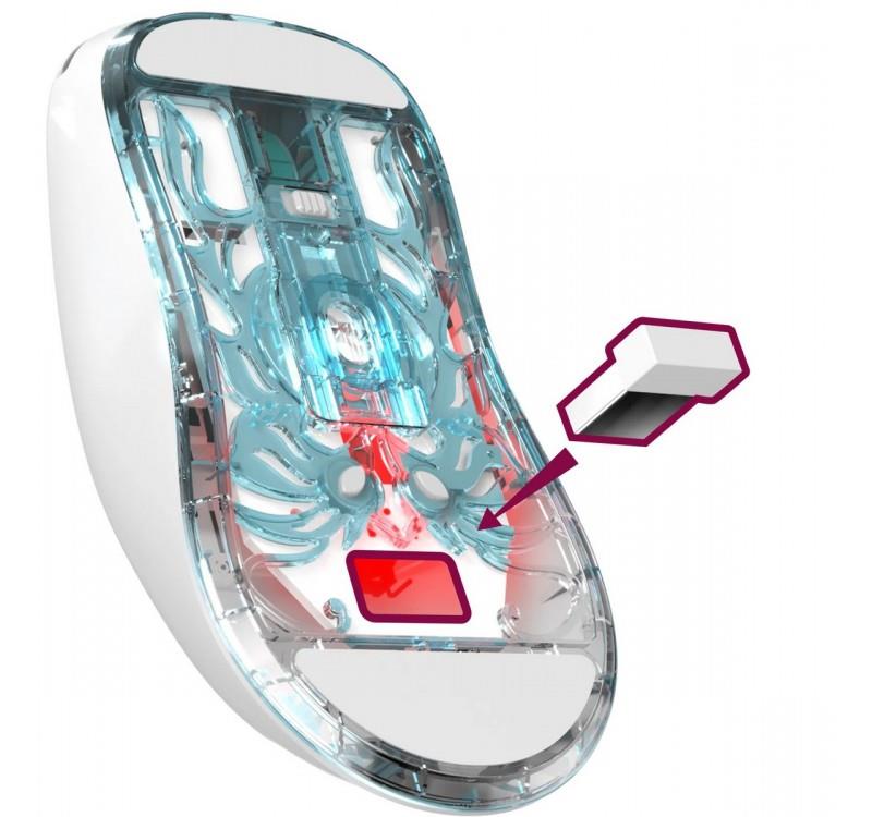 Mysz bezprzewodowa Defender FAME GM-516 optyczna 10000dpi 2.4 GHz + Bluetooth biała AKUMULATOR 5 przycisków Gaming - obrazek 5