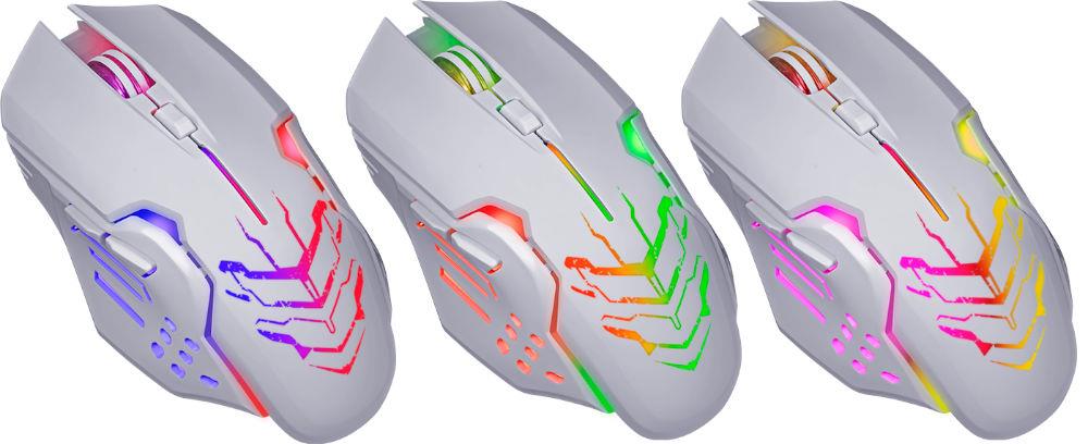 Mysz bezprzewodowa Defender KATANA GM-511 optyczna 3200dpi biała RGB AKUMULATOR 7 przycisków Gaming bezklikowa silent - obrazek 6