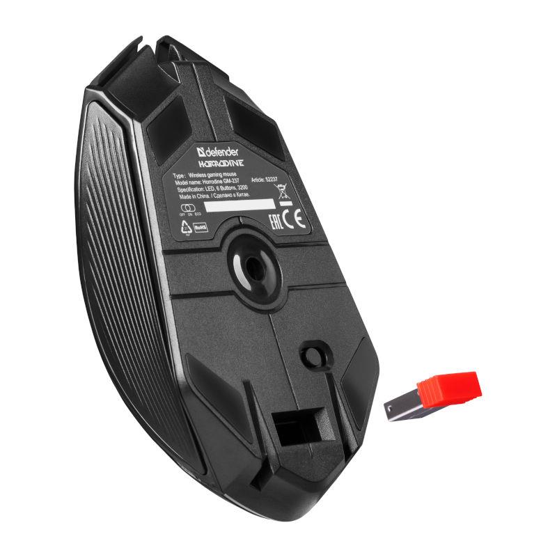Mysz bezprzewodowa Defender HORRODINE GM-237 optyczna 3200dpi czarna RGB AKUMULATOR 6 przycisków Gaming - obrazek 5