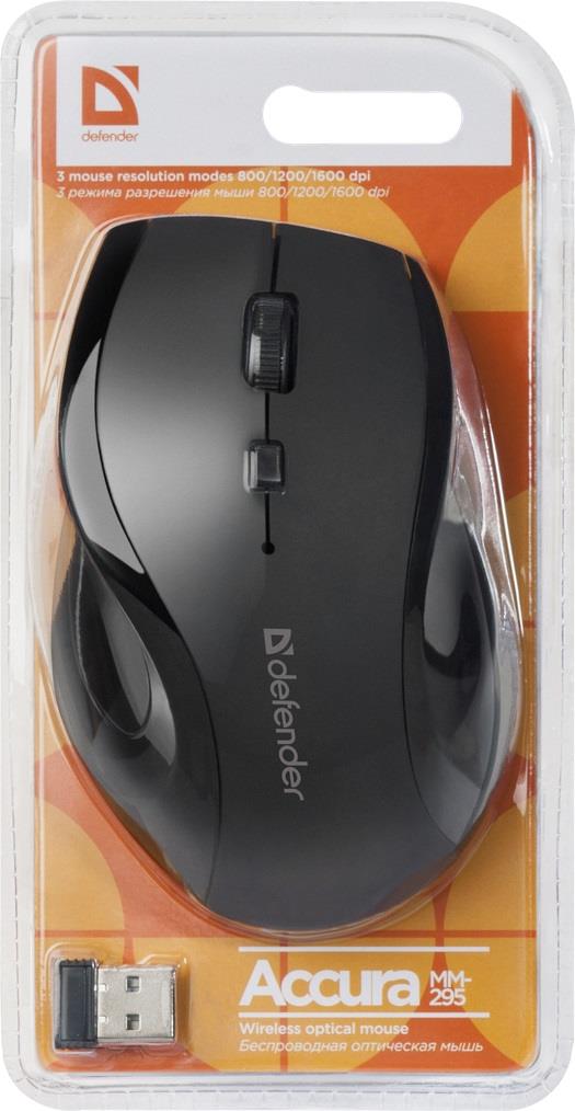 Mysz bezprzewodowa Defender ACCURA MM-295 optyczna 1600dpi 6P czarna - obrazek 5
