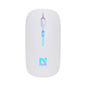 Mysz bezprzewodowa Defender TOUCH MM-997 optyczna 1600dpi 2.4 GHz + Bluetooth biała RGB AKUMULATOR bezklikowa silent