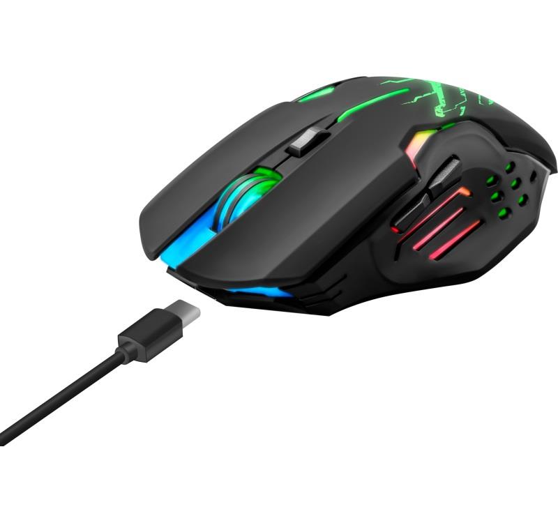 Mysz bezprzewodowa Defender KATANA GM-511 optyczna 3200dpi czarna RGB AKUMULATOR 7 przycisków Gaming bezklikowa silent - obrazek 10