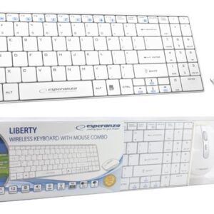 Zestaw bezprzewodowy klawiatura + mysz Esperanza EK122W biały