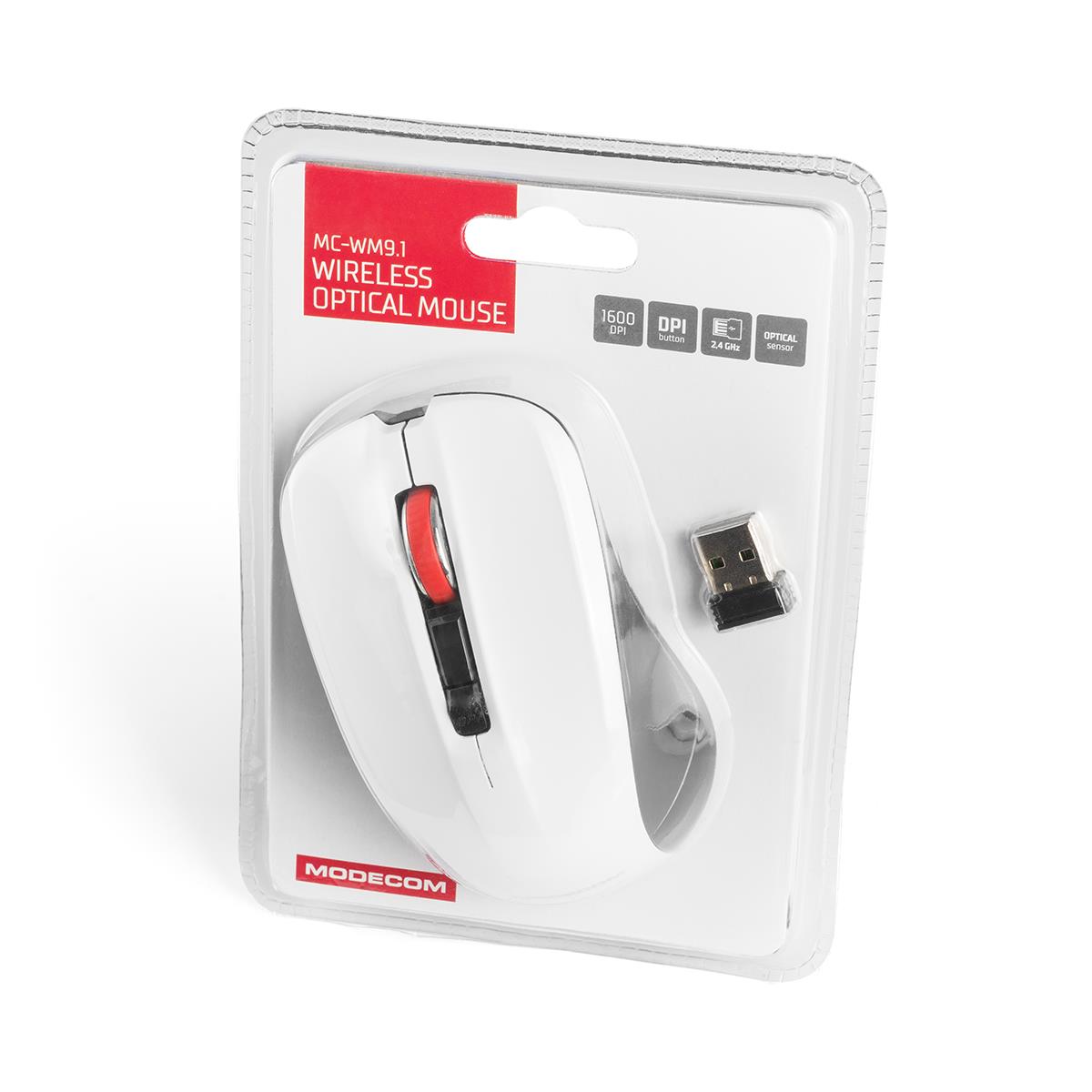 Mysz bezprzewodowa Modecom WM9.1 optyczna czarno-biała - obrazek 4