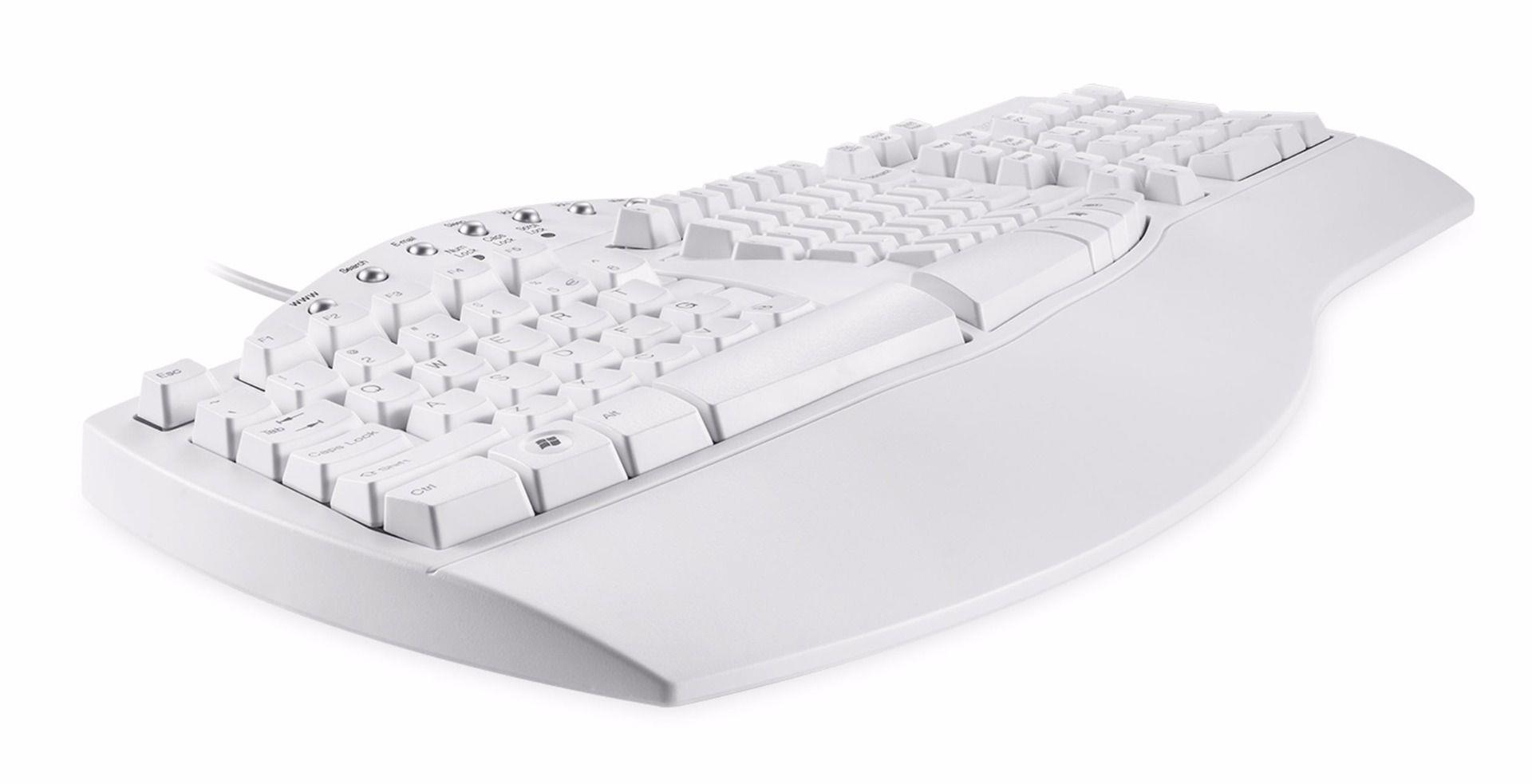 Klawiatura przewodowa Perixx PERIBOARD-512 Classic Ergonomic biała - obrazek 2