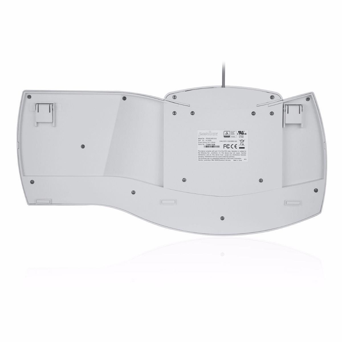 Klawiatura przewodowa Perixx PERIBOARD-512 Classic Ergonomic biała - obrazek 4