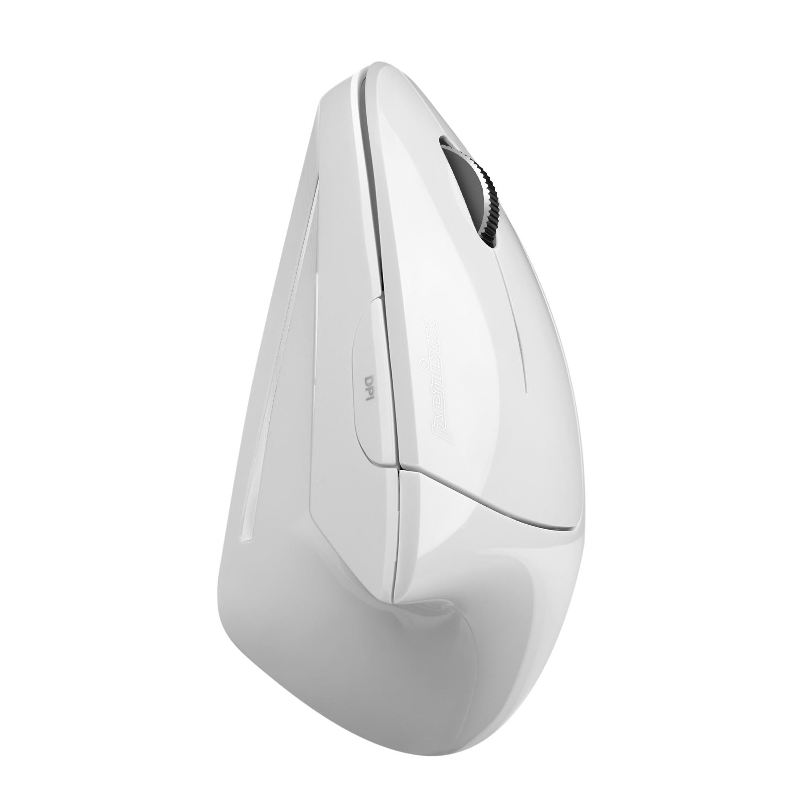 Mysz bezprzewodowa Perixx PERIMICE-813 W optyczna wertykalna pionowa prawa biała RF + BLUETOOTH - obrazek 2