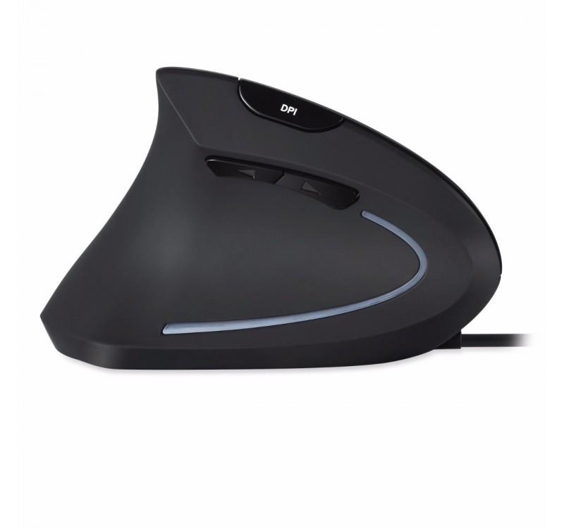 Mysz przewodowa Perixx PERIMICE-513L optyczna wertykalna pionowa czarna dla leworęcznych - obrazek 2