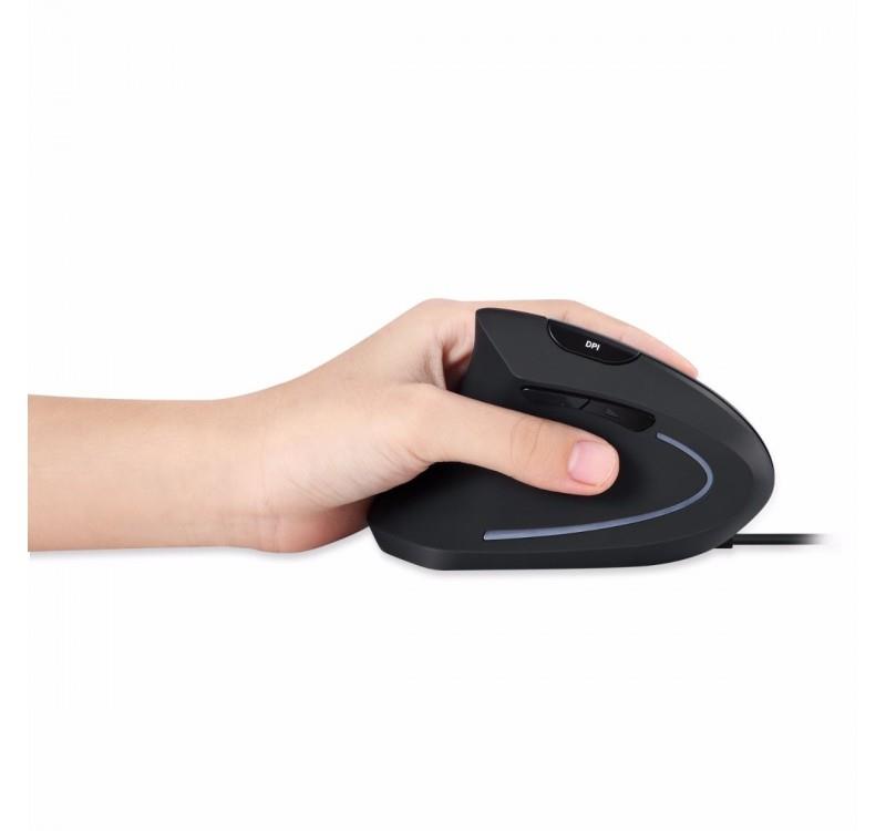 Mysz przewodowa Perixx PERIMICE-513L optyczna wertykalna pionowa czarna dla leworęcznych - obrazek 3