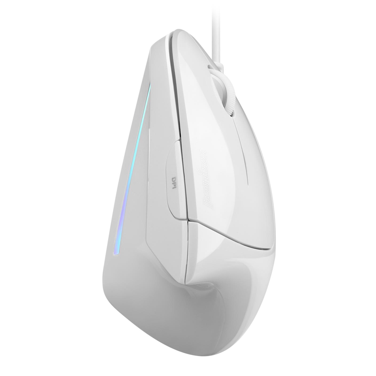 Mysz przewodowa Perixx PERIMICE-513 W optyczna wertykalna pionowa biała - obrazek 2