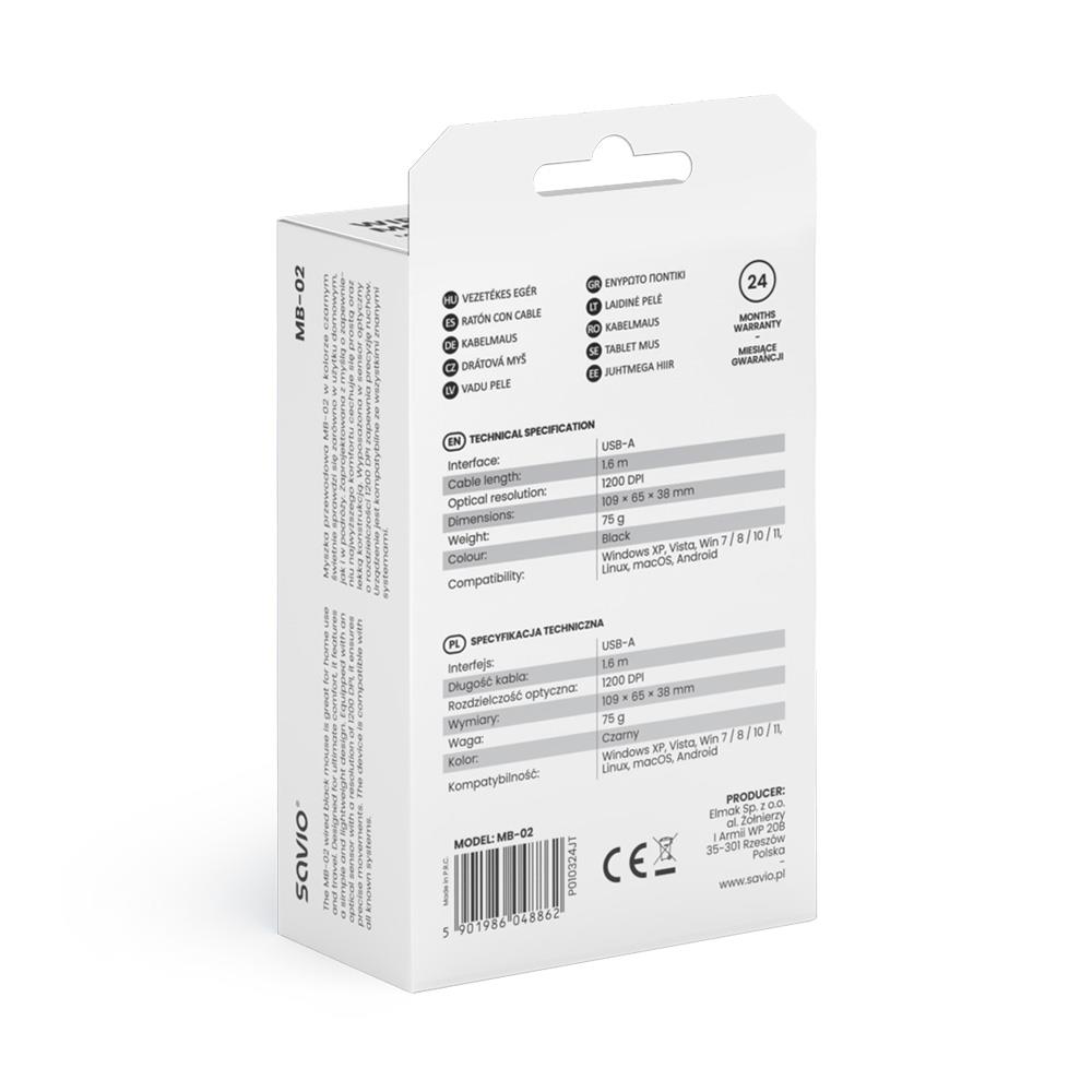 Mysz przewodowa SAVIO MB-02 - obrazek 5