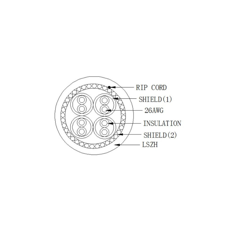 Kabel skrętka Cat6A SFTP linka 305m 100% CU szary - obrazek 2