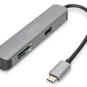 Stacja dokująca DIGITUS USB Typ C 5 portów 4K 30Hz HDMI 2x USB3.0 microSD SD/MMC srebrna