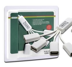 HUB/Koncentrator 4-portowy DIGITUS "Spider" USB 2.0 SuperSpeed, pasywny, Biały