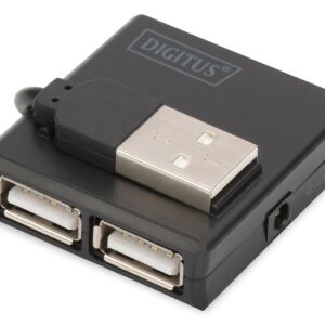 Hub USB DIGITUS DA-70217 4xUSB 2.0 pasywny, czarny