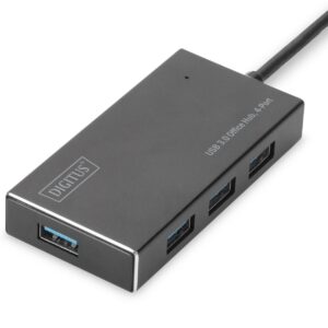 Hub/Koncentrator DIGITUS 4-portowy USB 3.0 SuperSpeed, aktywny, aluminium