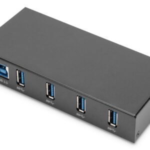 Hub/Koncentrator DIGITUS przemysłowy 4-portowy USB 3.0 SuperSpeed aktywny metalowa konstrukcja szyna DIN