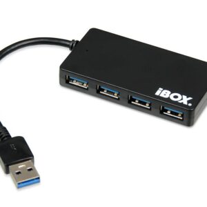 Hub USB iBOX IUH3F56 4xUSB 3.0, SLIM czarny