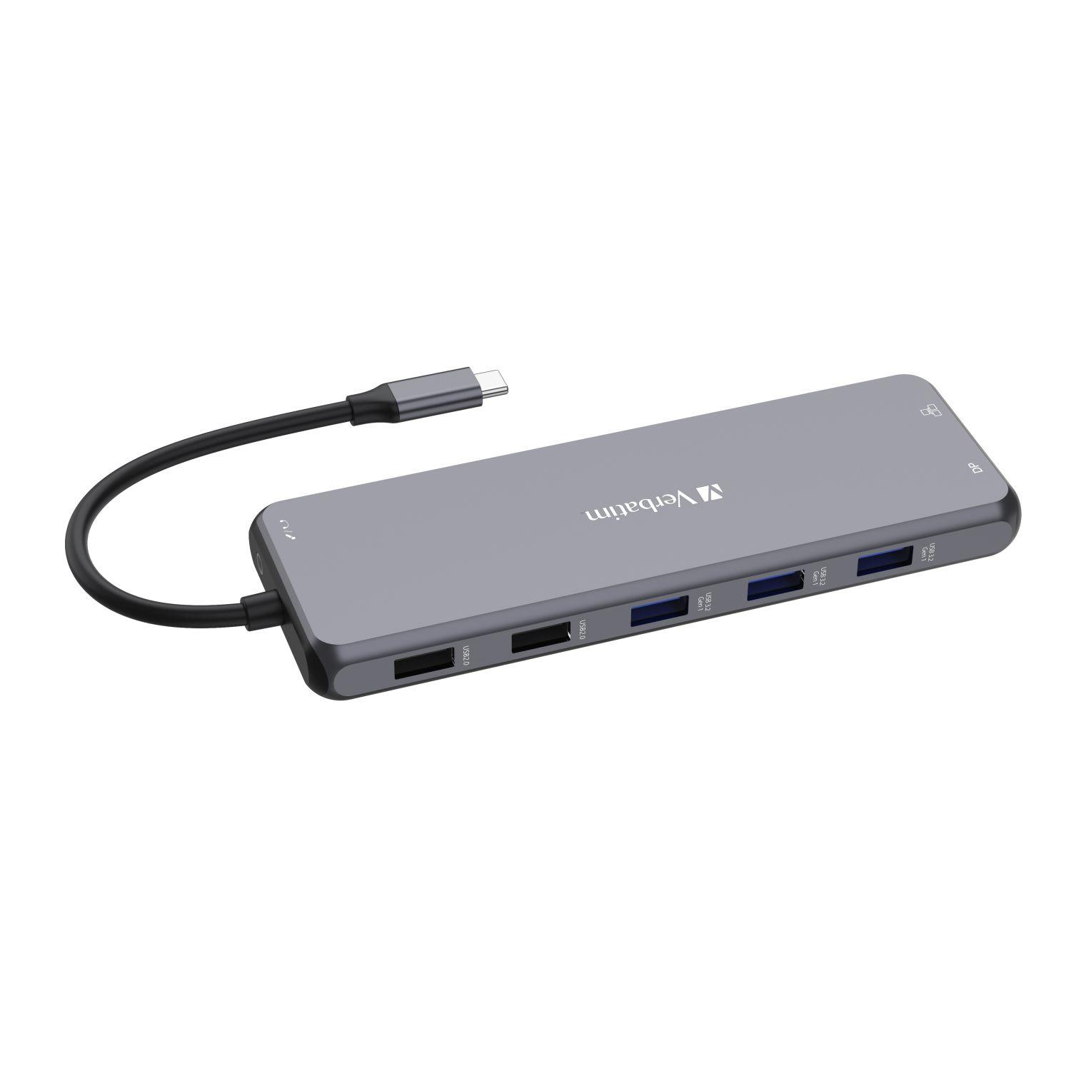 Hub USB Verbatim Multi Port CMH-13: 2x USB-C PD, 1xUSB-A 3.1, 3xUSB-A 3.0, 2xUSB-A 2.0, 2xHDMI, DisplayPort, RJ-45, audio - obrazek 2