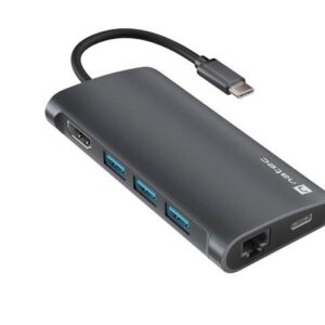 Stacja dokująca USB Natec Fowler 2 V2 Multiport USB-C -> HUB USB 3.0 3x, Hdmi 4k, USB-C, RJ45, SD, Micro SD