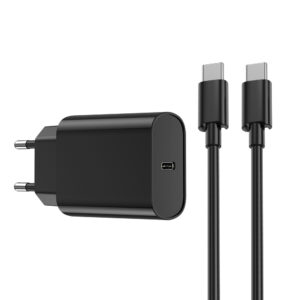 WIWU ładowarka sieciowa Wi-U001 PD 20W 1x USB-C czarna + kabel USB-C - USB-C
