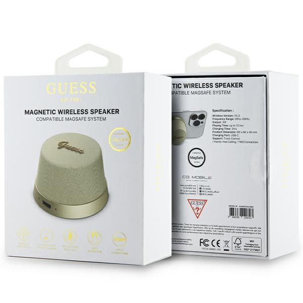 Guess głośnik Bluetooth GUWSC3ALSMD STAND MAGNETIC SCRIPT METAL złoty - obrazek 8