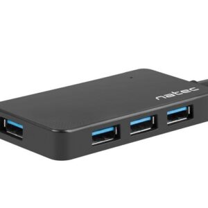Hub USB Natec Silkworm 4xUSB 3.0 czarny USB-C