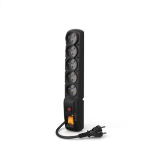 Listwa przeciwprzepięciowa Acar F5 zasilająco-filtrująca, 1,5m wtyczka prosta czarna