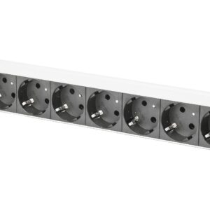 Listwa zasilająca DIGITUS PDU 19" RACK 8xSchuko kabel 2m 1xC14 16A wł./wył. zabezpieczenie aluminiowa