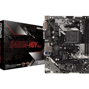 Płyta ASRock B450M-HDV R4.0 /AMD B450/DDR4/SATA3/M.2/USB3.0/PCIe3.0/AM4/mATX