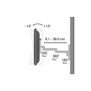 Uchwyt ścienny do TV 13-30" LED/LCD 15kg obrotowy uchylny